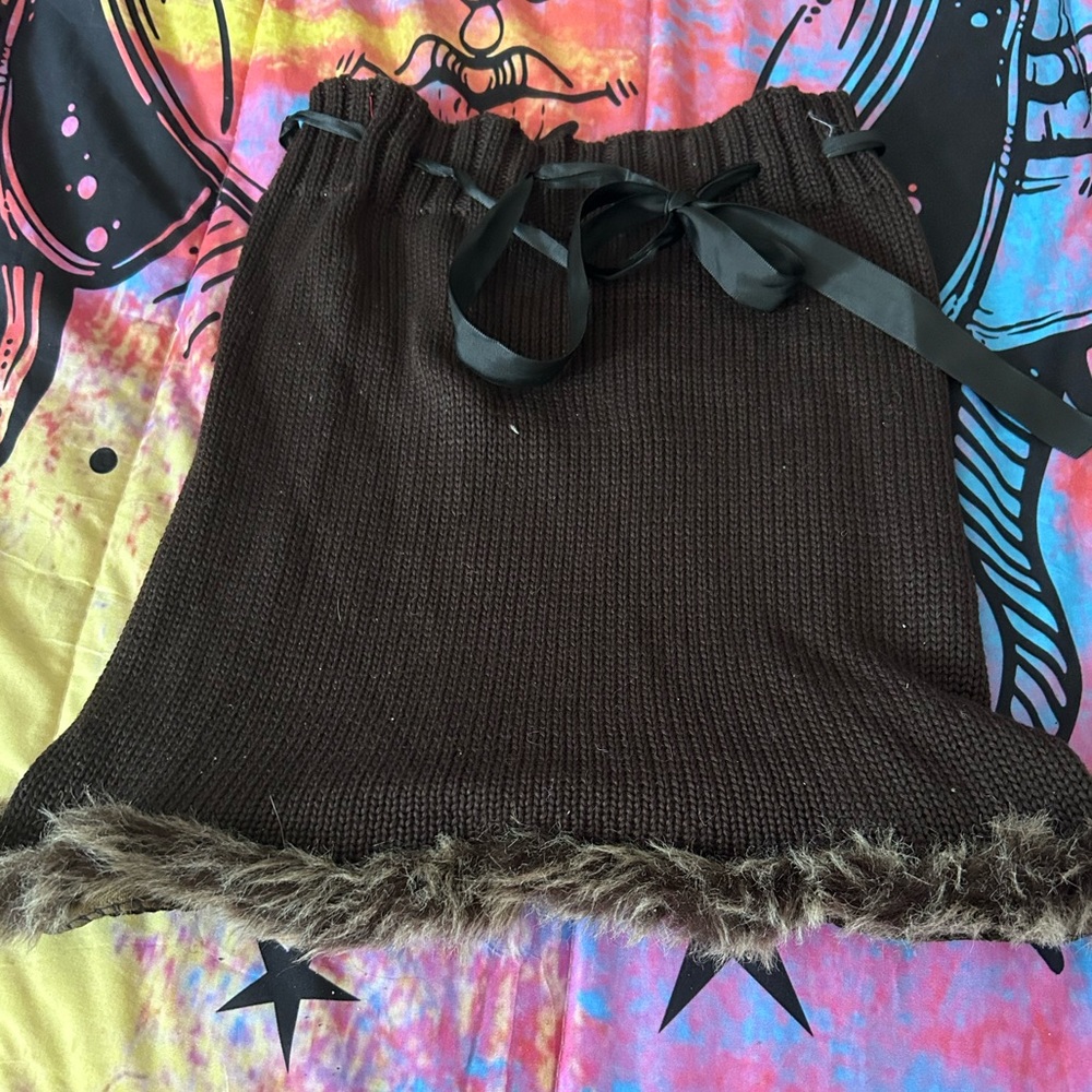 Brown crochet skirt
